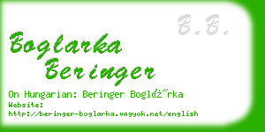 boglarka beringer business card